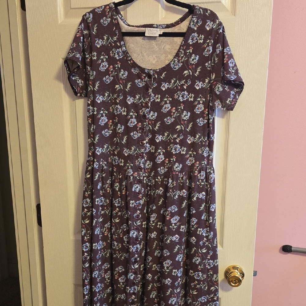 Pierre Cardin Plum Floral Midi Dress